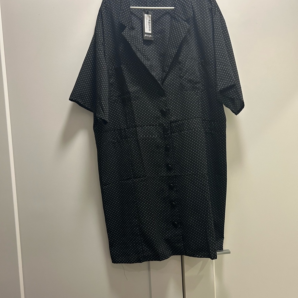 Nasty Gal Black and White Polka Dot dress